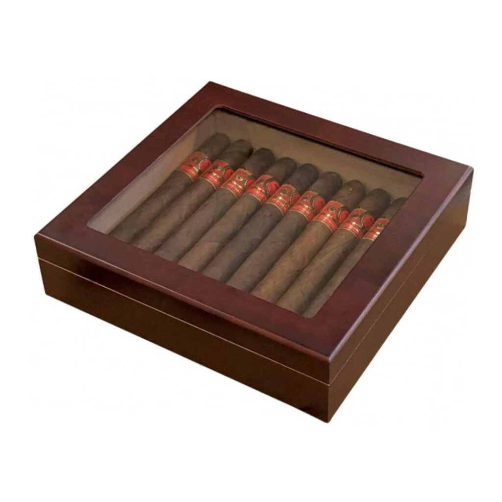 Cherry Finished Clear-Top Humidor - 20 Count